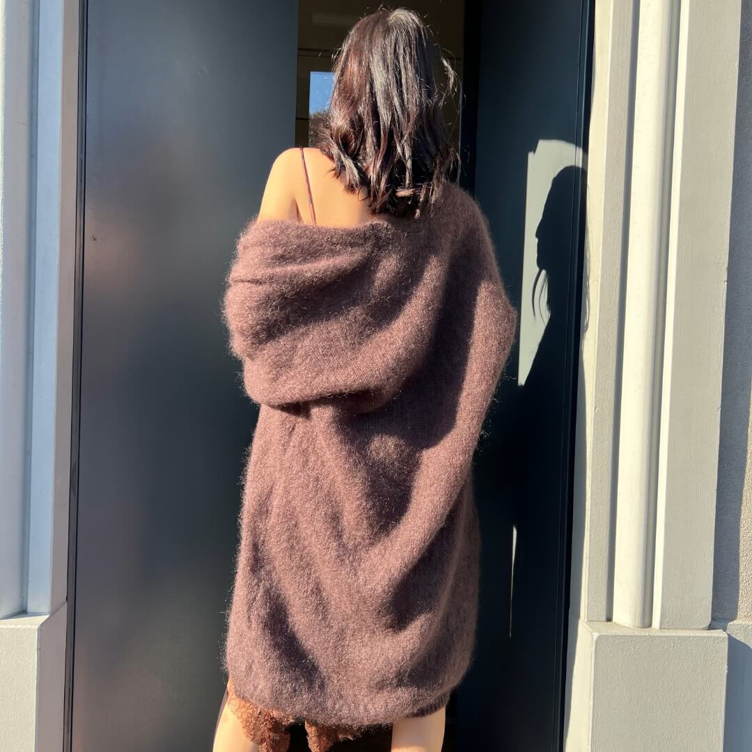 LM - Cardigan Morìs mohair marrone