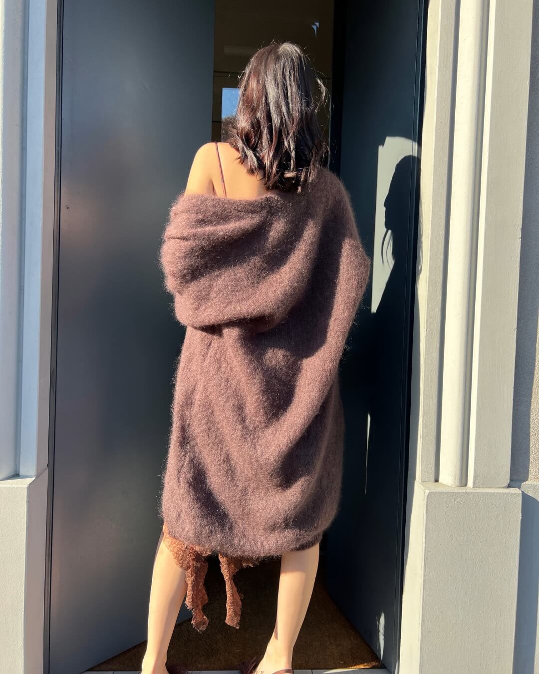 OF - Cardigan Morìs mohair marrone