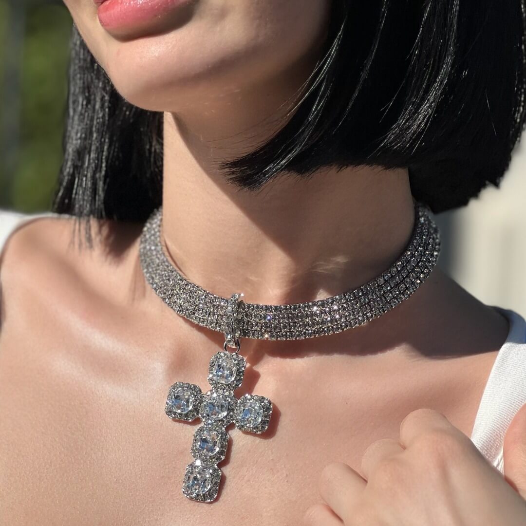 LM - Collana Zoe croce strass