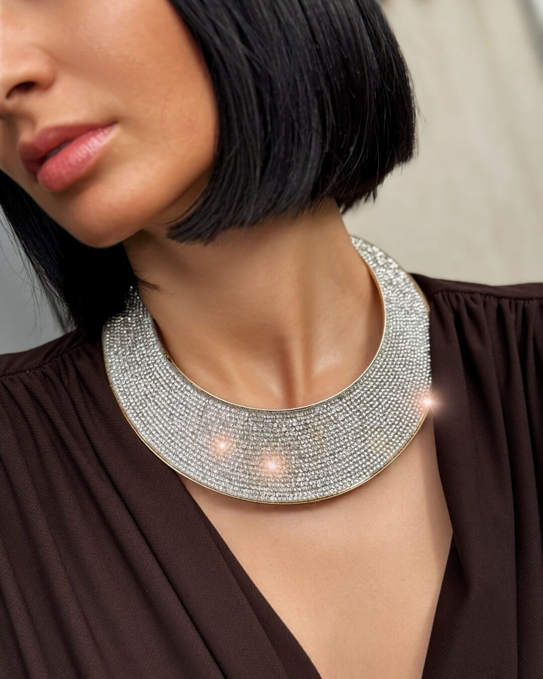 OF - Collana Cleo oro strass