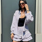 OF - Set Alma lilla vichy con rouches