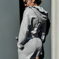 OF - Set completo Dewy grigio con rouches e pizzo