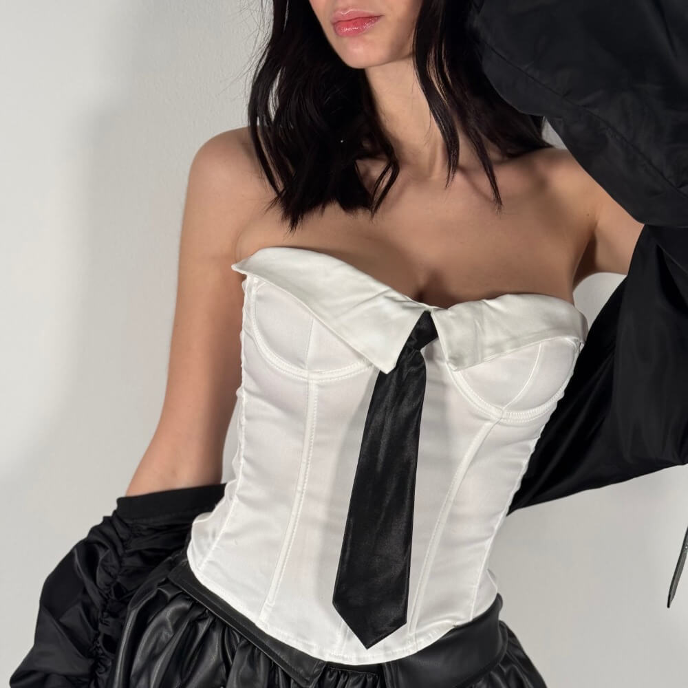 OF - Corpetto Cravatta bianco