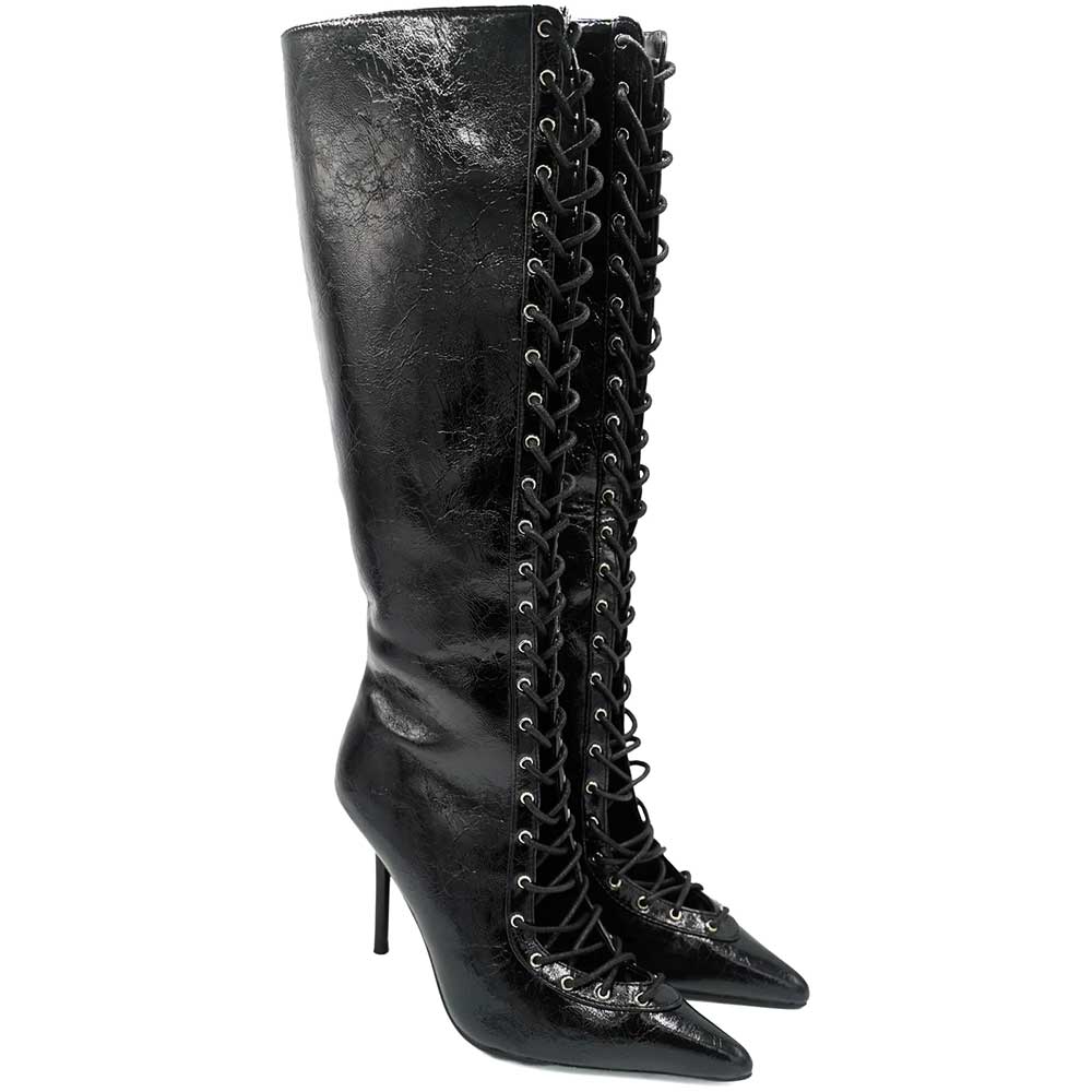 LM - Stivale Ambra stringato nero
