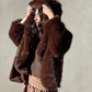 OF - Ecopelliccia Miriam marrone con cappuccio