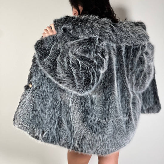 LM - Ecopelliccia Sabina nero/grigio