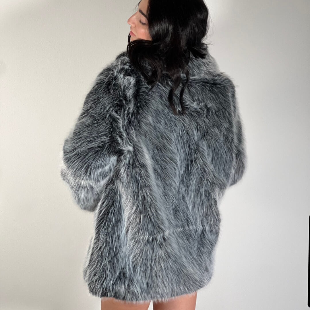 OF - Ecopelliccia Sabina nero/grigio