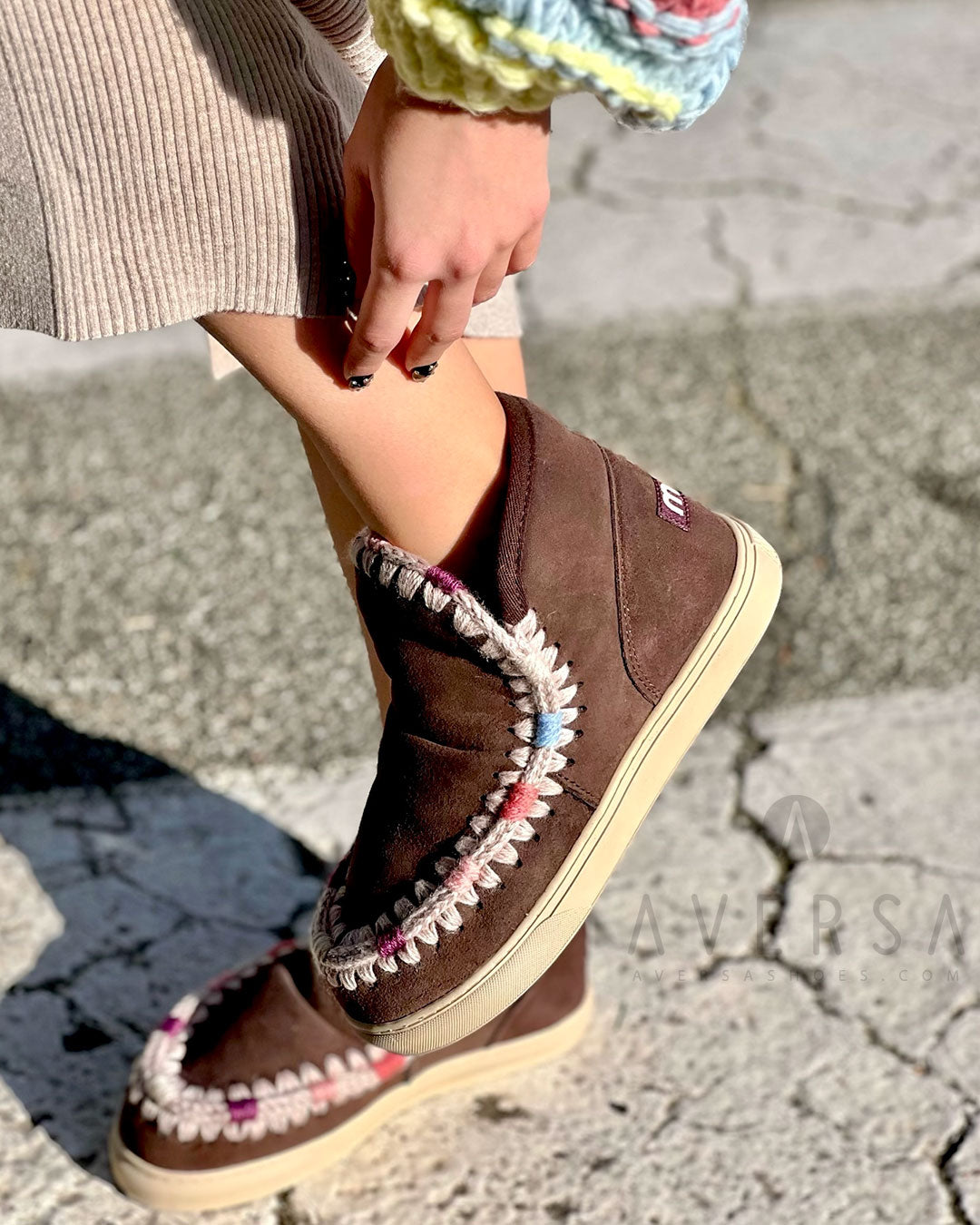 MOU Eskimo sneaker 04 overstitching mocha –