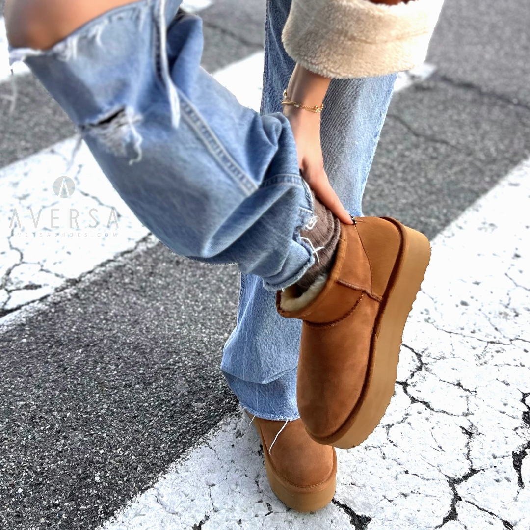 OF - Stivaletto Arlena platform suede camel