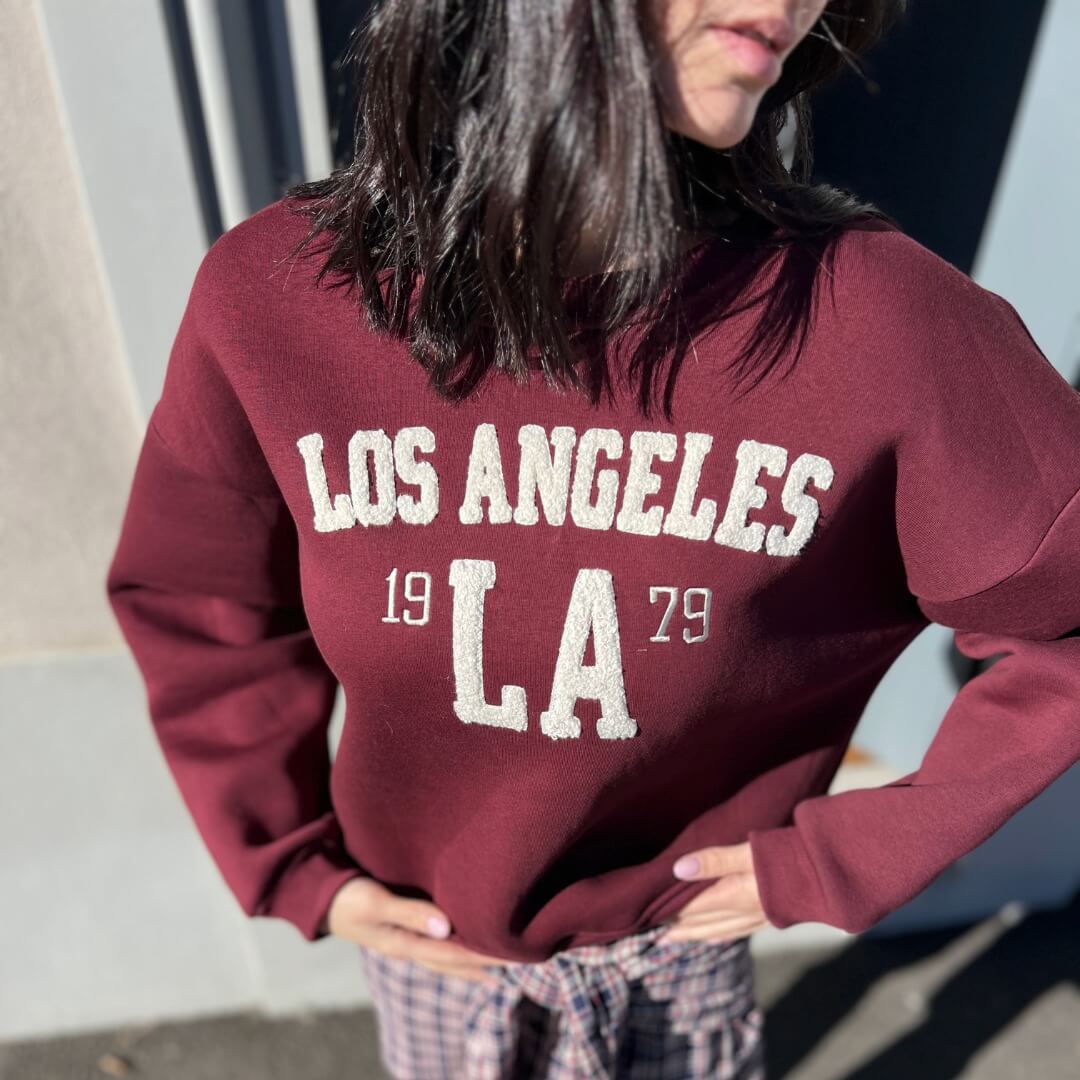 LM - Felpa Los Angeles bordeaux