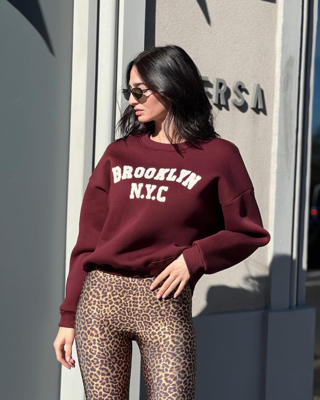 OF - Felpa Brooklyn bordeaux