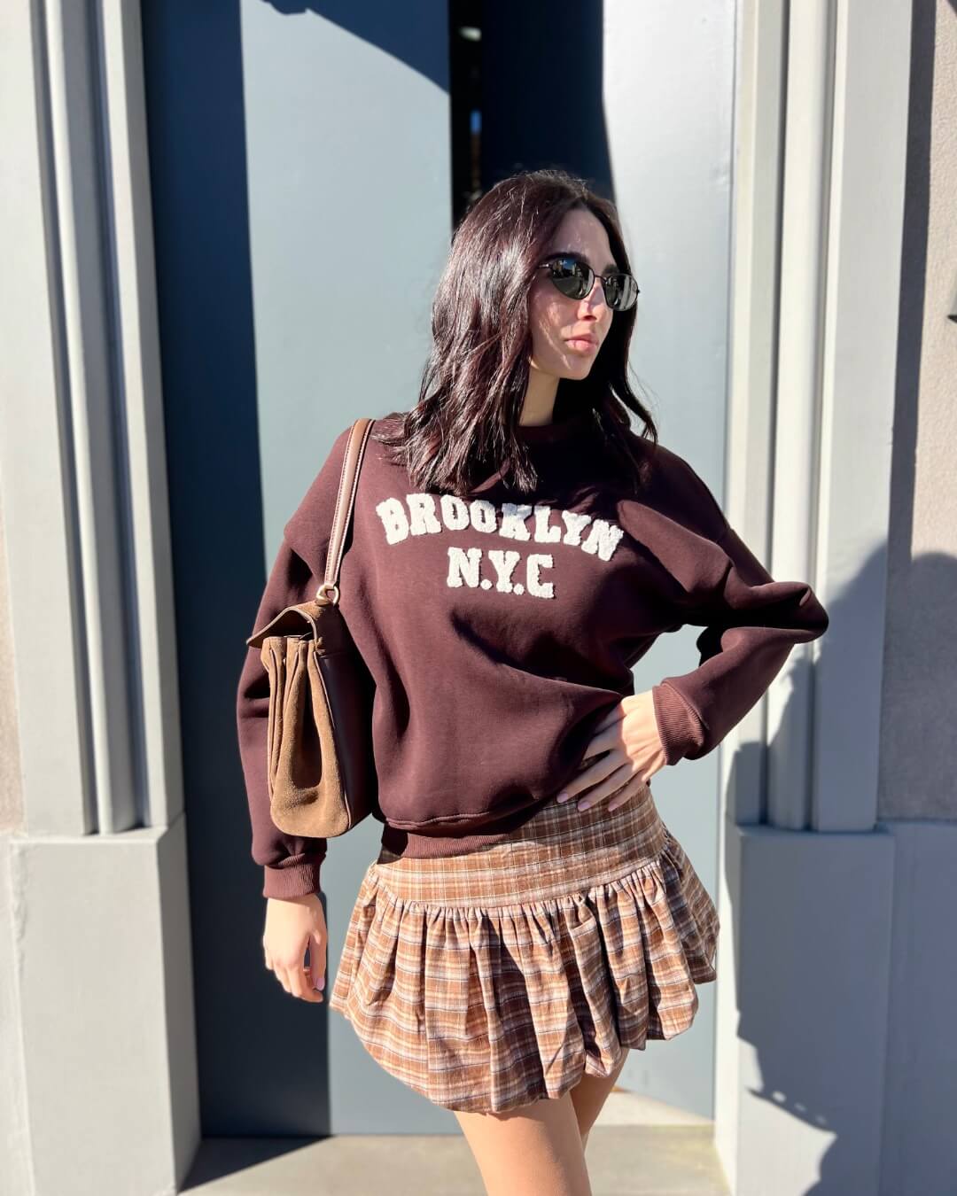 OF - Felpa Brooklyn marrone