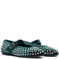 LM - Ballerina Gioia velluto verde con pietre