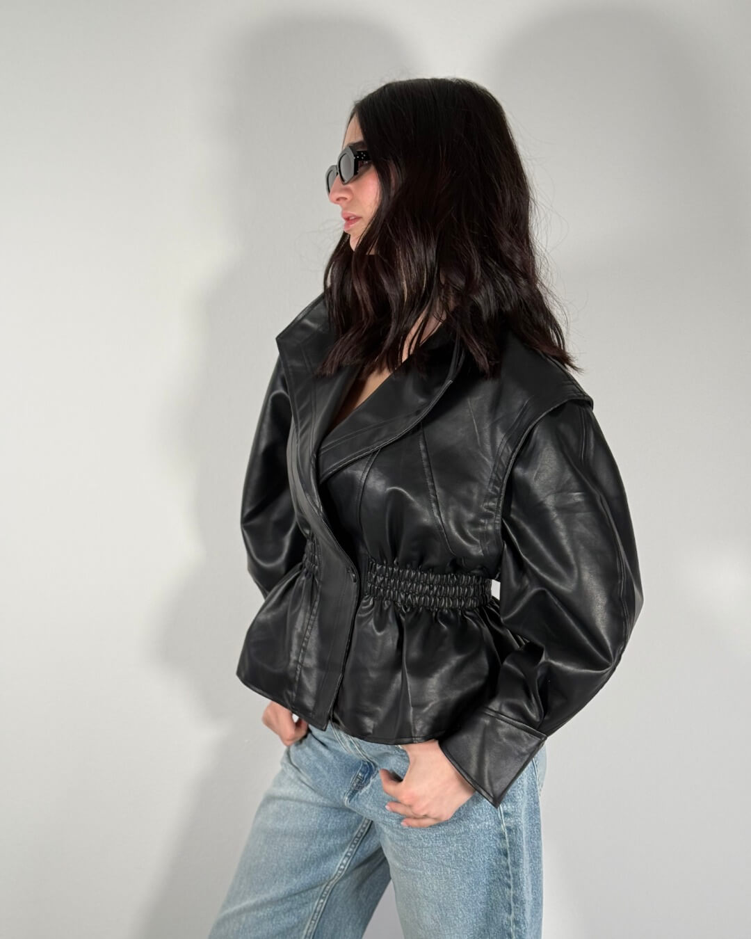 OF - Giacca Betty ecopelle nero