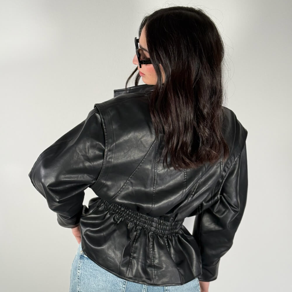 OF - Giacca Betty ecopelle nero