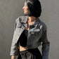 OF - Giacca Lily denim grigio con strass