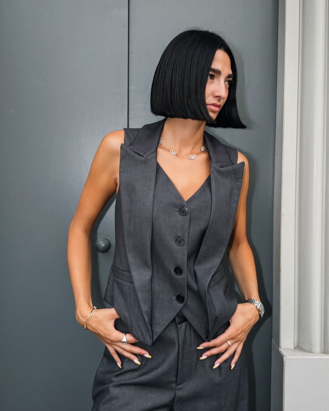 OF - LUMINA Gilet Camille grigio