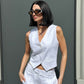 OF - Hinnominate Gilet lino bianco