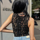 LM - Gilet Ada nero con pizzo