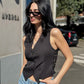 OF - Gilet Ada nero con pizzo