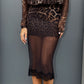 OF - LUMINA Gonna Kylie animalier sfumato con pizzo