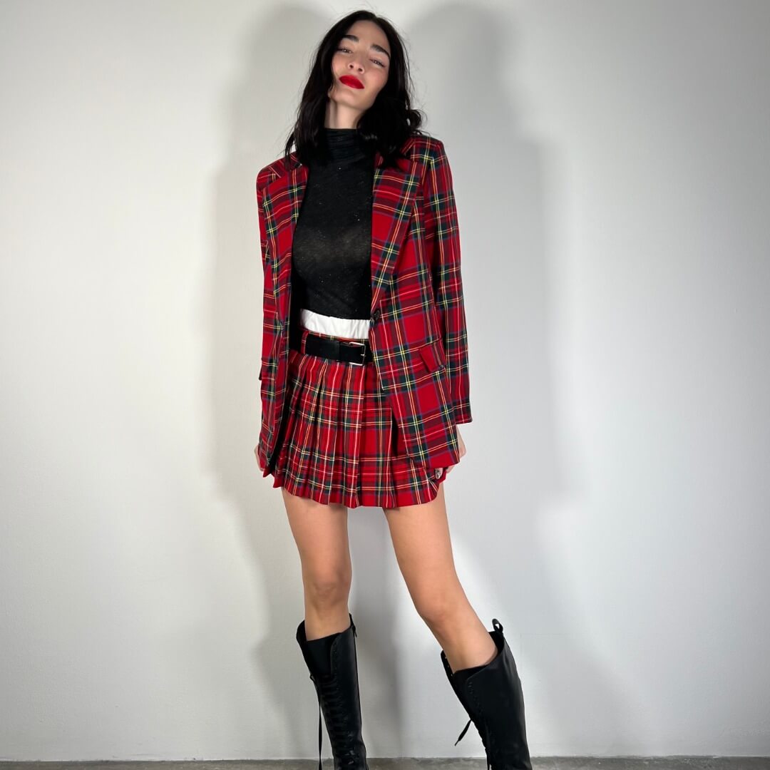 OF - LUMINA Gonna Santa tartan rosso