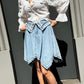 OF - Gonna Atena denim con risvolto