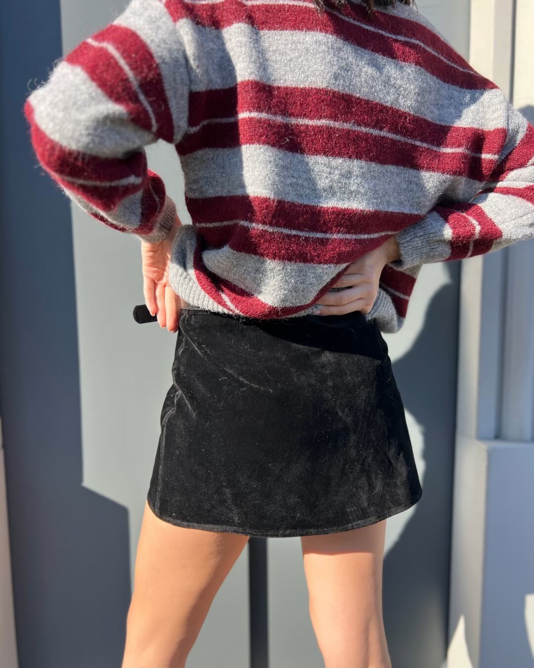 OF - Gonna pantaloncino Guenda velluto nero