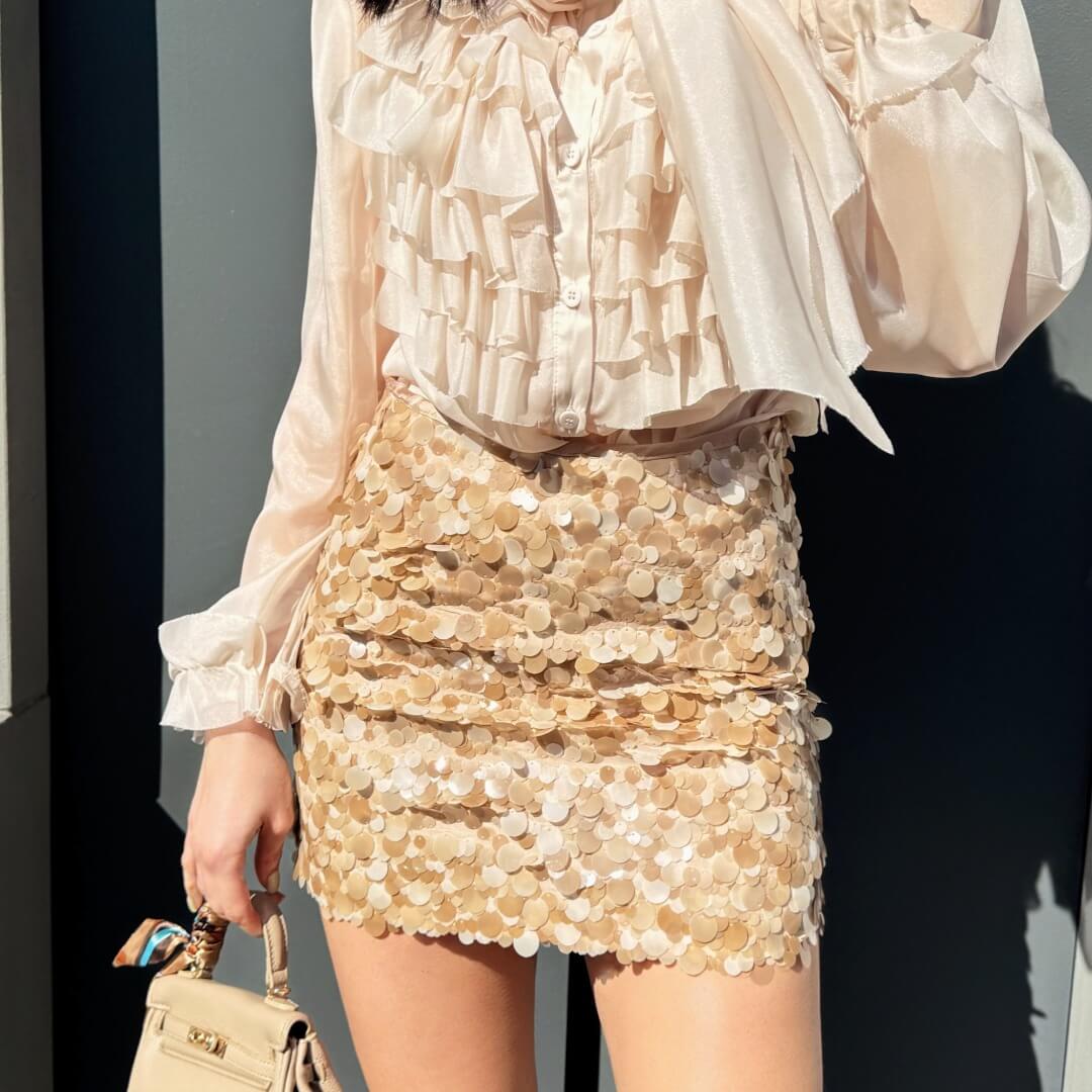 LM - Gonna Bice paillettes beige