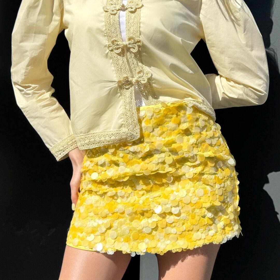 OF - Gonna Bice paillettes giallo