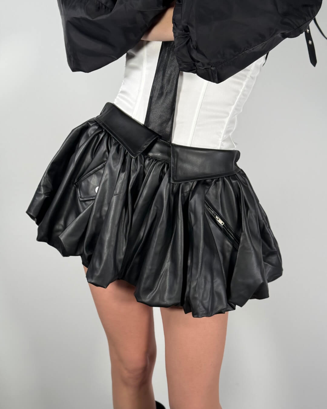 OF - Gonna shorts Karla ecopelle nero