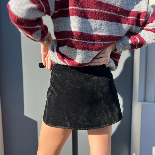 OF - Gonna pantaloncino Guenda velluto nero