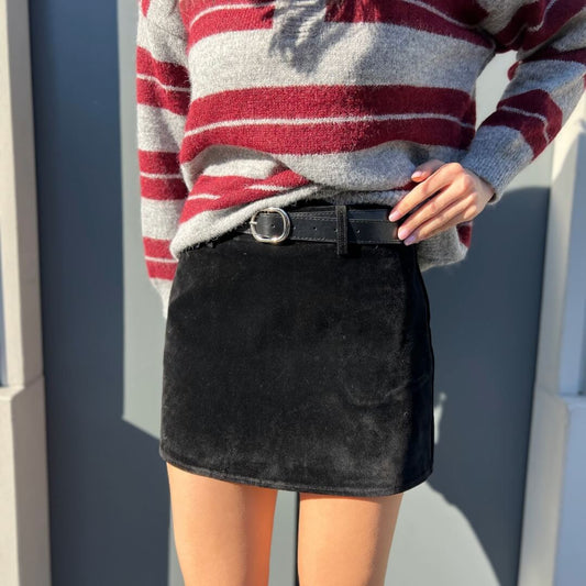 LM - Gonna pantaloncino Guenda velluto nero