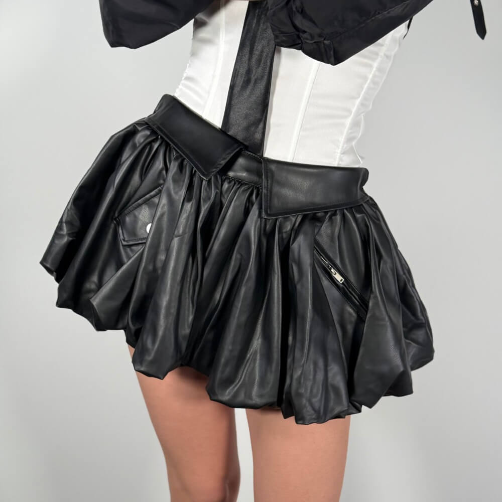 LM - Gonna shorts Karla ecopelle nero