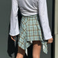OF - Gonna shorts Malaga quadri verde acqua