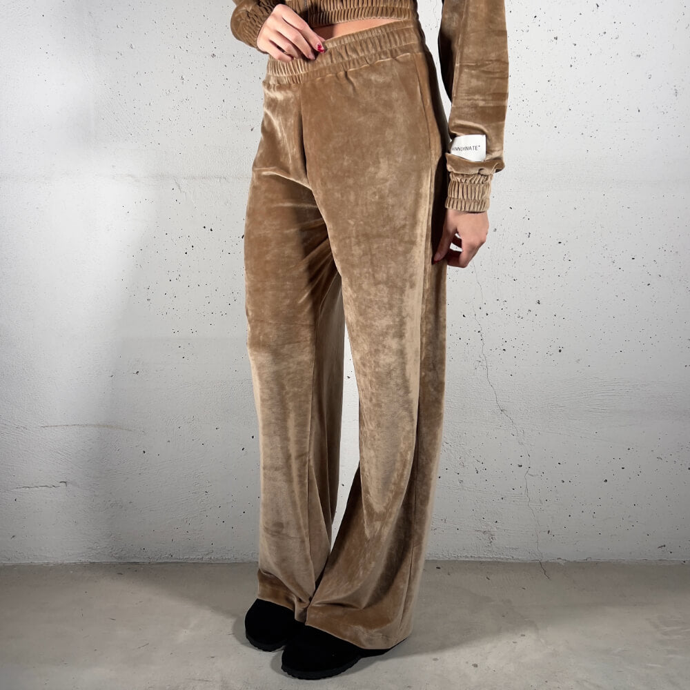 OF - Hinnominate Pantalone dritto ciniglia tortora