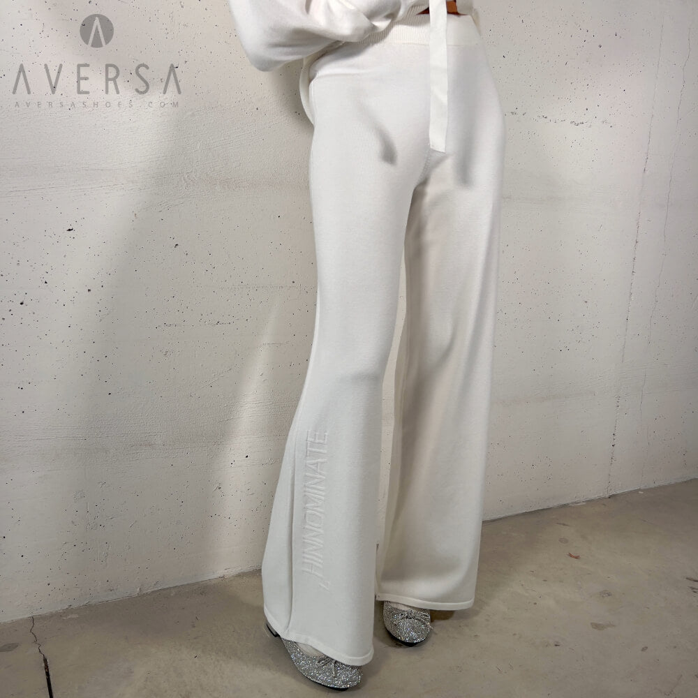 OF - Hinnominate Pantalone a palazzo in maglia white