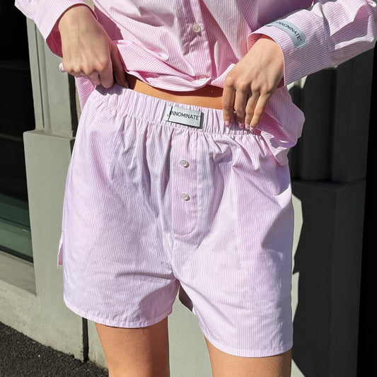 LM - Hinnominate Bermuda cotone rigato nude