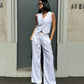 OF - Hinnominate Gilet lino bianco