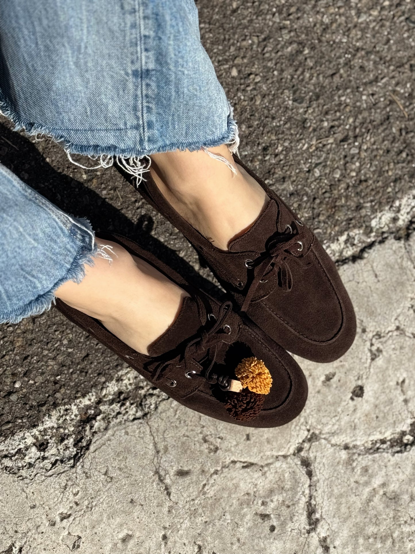 OF - Mocassino Jamie testa di moro con pon pon