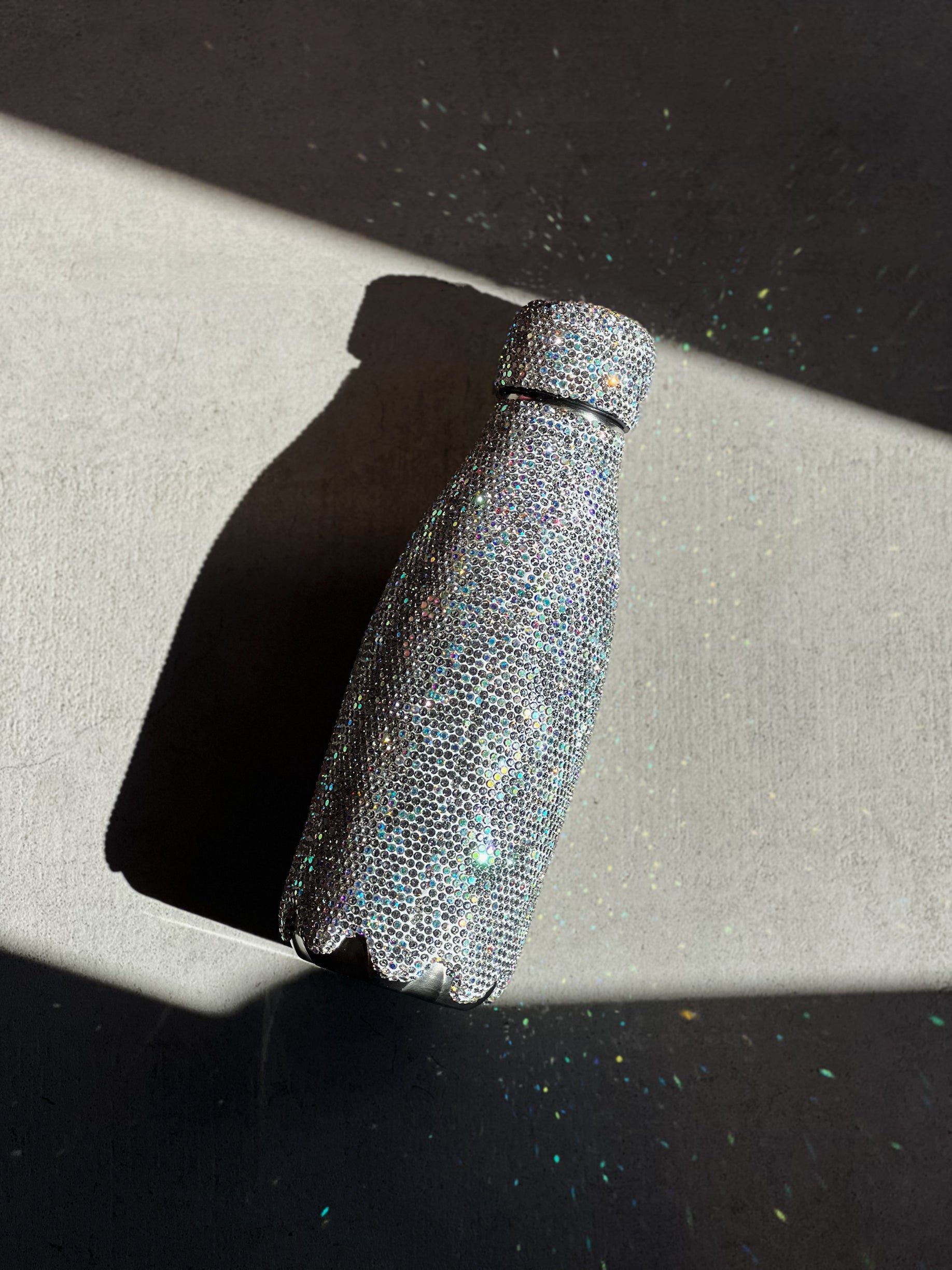 LM - Borraccia strass argento pavè
