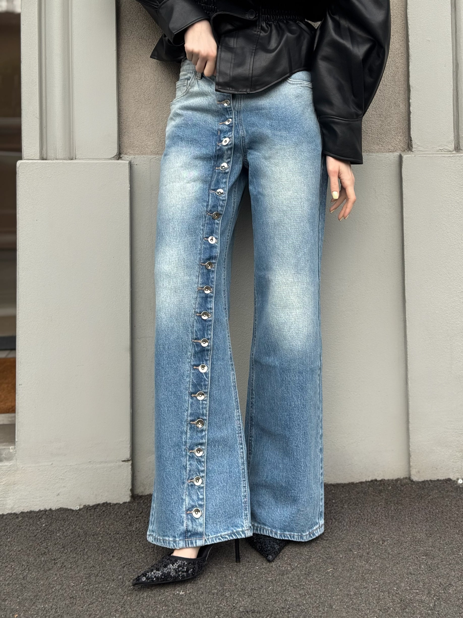 LM - Jeans Ciara con bottoni