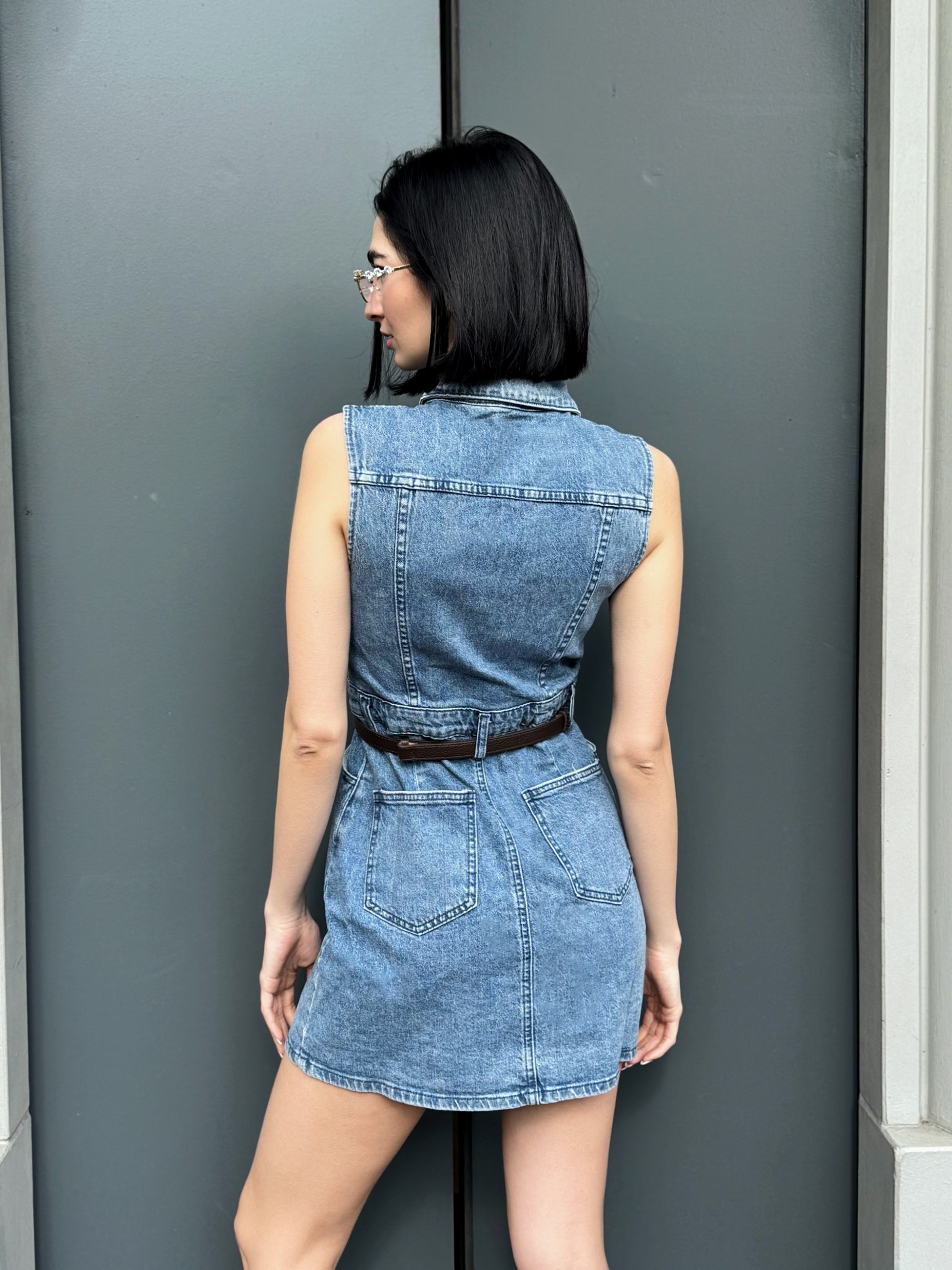 LM - Abito Valencia denim con pietre