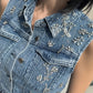 OF - Abito Valencia denim con pietre