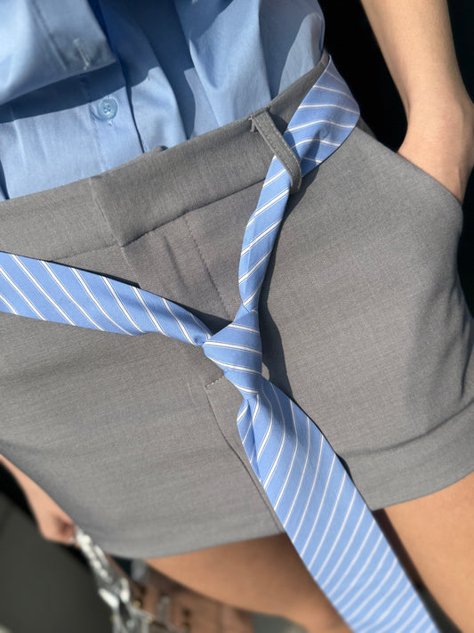 OF - LUMINA Gonna/shorts Tim grigio con cravatta