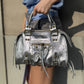 LM - Borsa Cecilia laminato argento