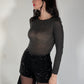 LM - Maglia Hela ultralight cashmere nero con strass