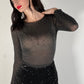 OF - Maglia Hela ultralight cashmere nero con strass
