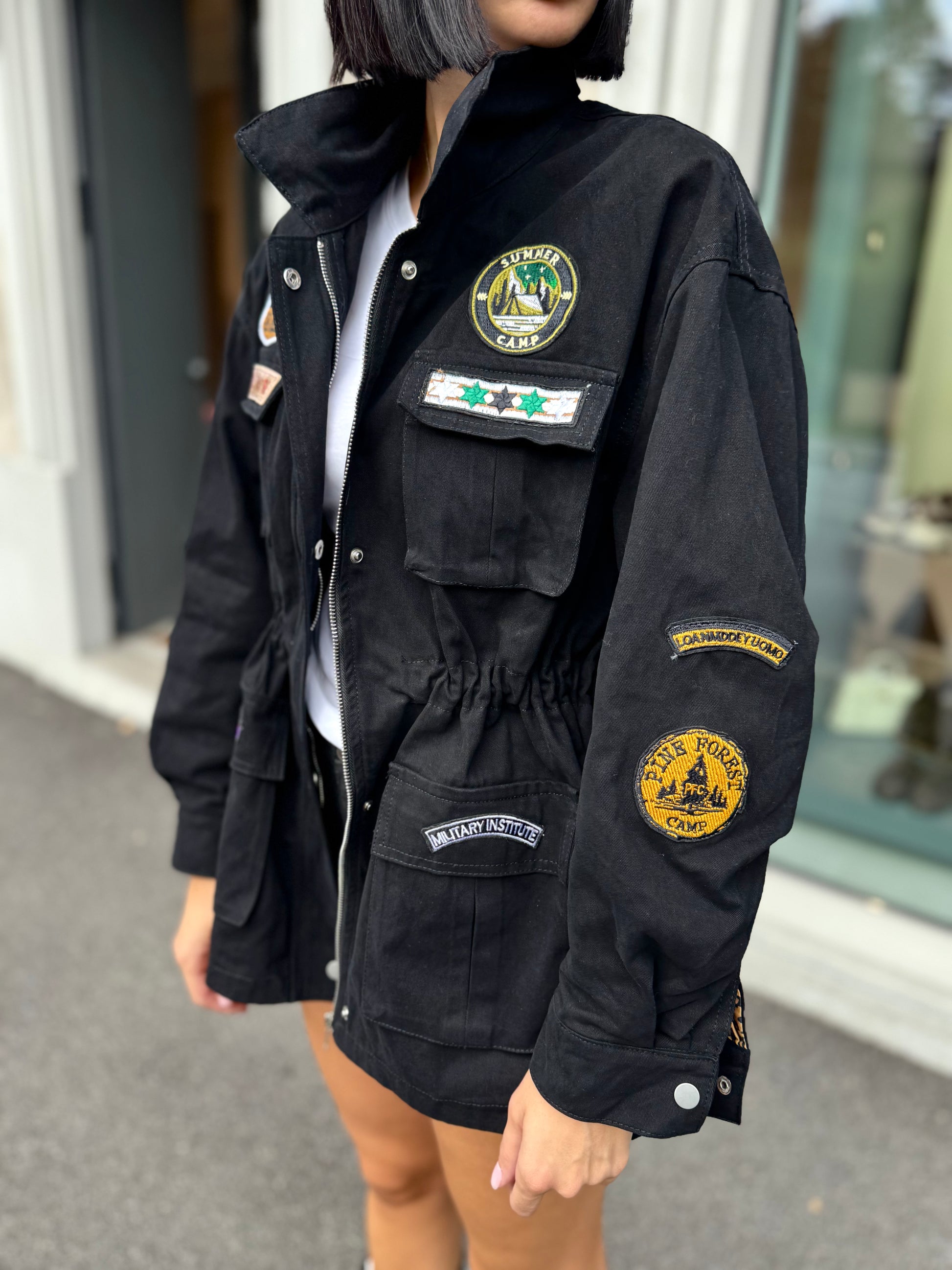 OF - Giacca Angel con ali strass e patch