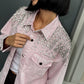 OF - Camicia Sabrina denim rosa con pietre